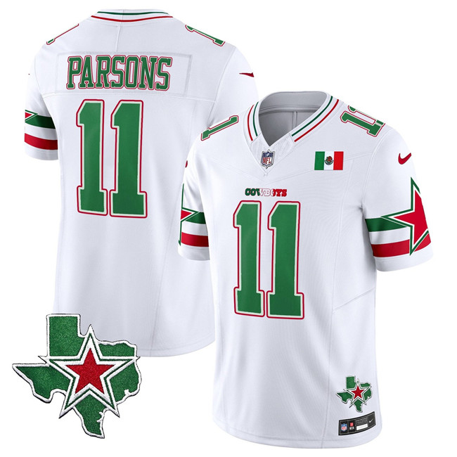 Men's Dallas Cowboys #11 Micah Parsons 2024 Mexico White F.U.S.E. Stitched Football Jersey Men's Dallas Cowboys #11 Micah Parsons 2024 Mexico White F.U.S.E. Stitched Football Jersey